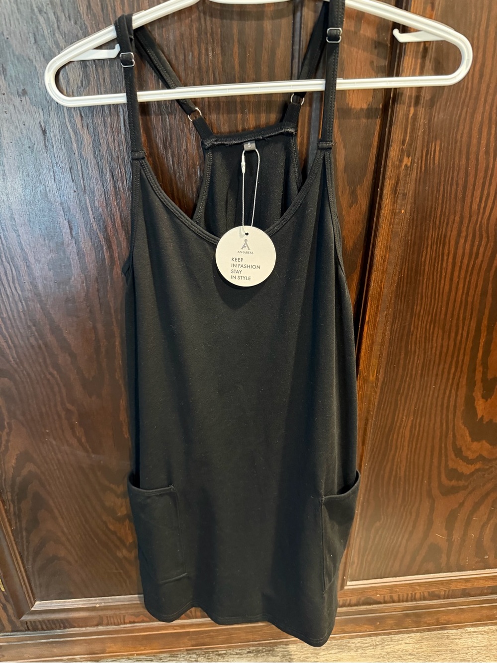 Black Strappy Pocket Tank Dress - Amazon